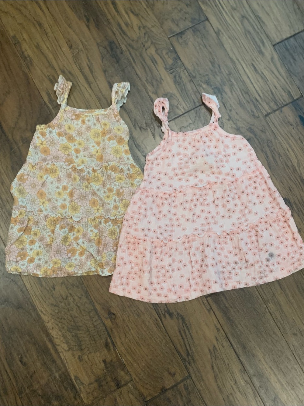 Pair of Girls' Floral Tiered Sundresses-Willing To Seperate